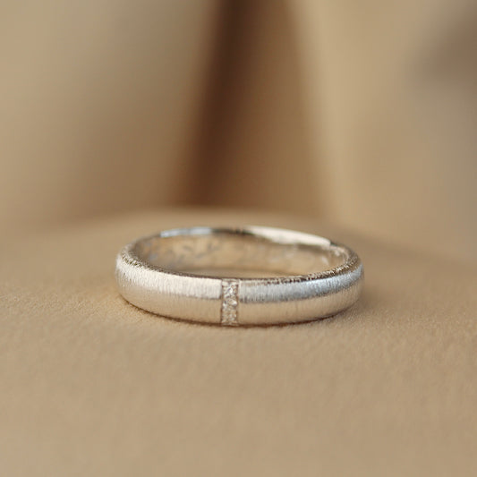 拉丝 Brushed Finish Retro Ring