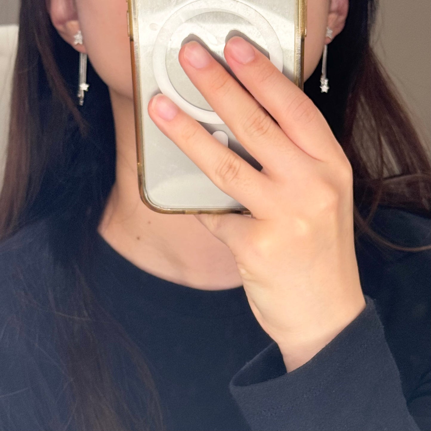 Shiny Star Moissanite Drop Earrings后挂式