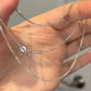 14K Solid White Gold Plain Chain Necklace