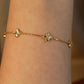 14K Solid Gold Clover Bracelet 双面车花工艺