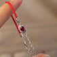 Half Line Half Chain Natural Ruby Bracelet