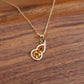 14K Solid Gold Natural Citrine Hulu Pendant