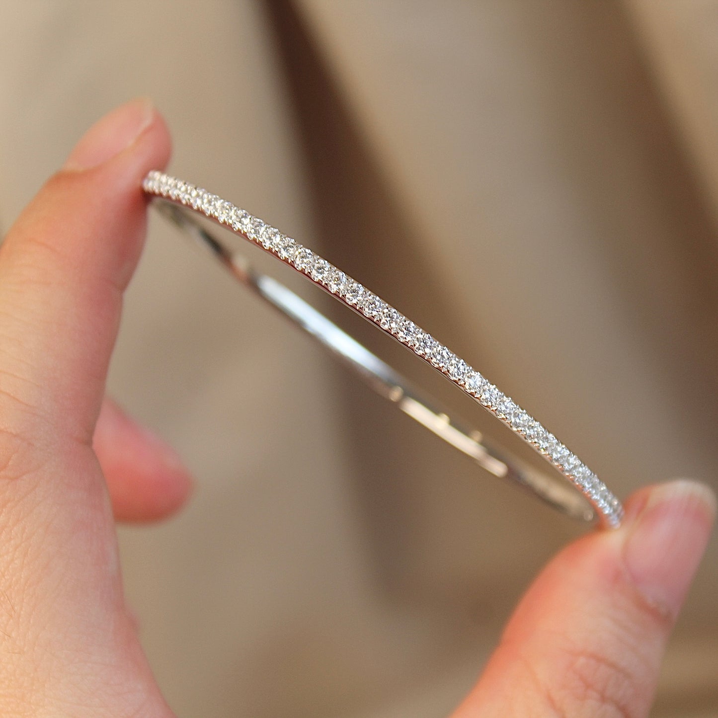 Classic Sparkling Oval Bangle Bracelet