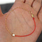 14K Solid Yellow Gold Bubble Red Bracelet