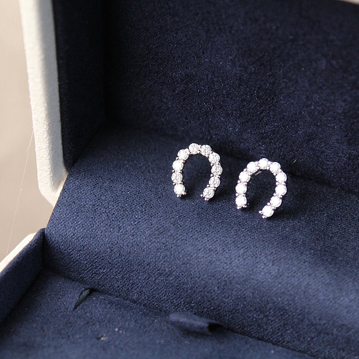 Sparkling Horseshoe Moissanite Earrings