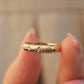 14K Solid Gold Brushed Engraved Star Ring 拉丝