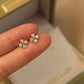 14K Solid Gold Small Clover Earrings
