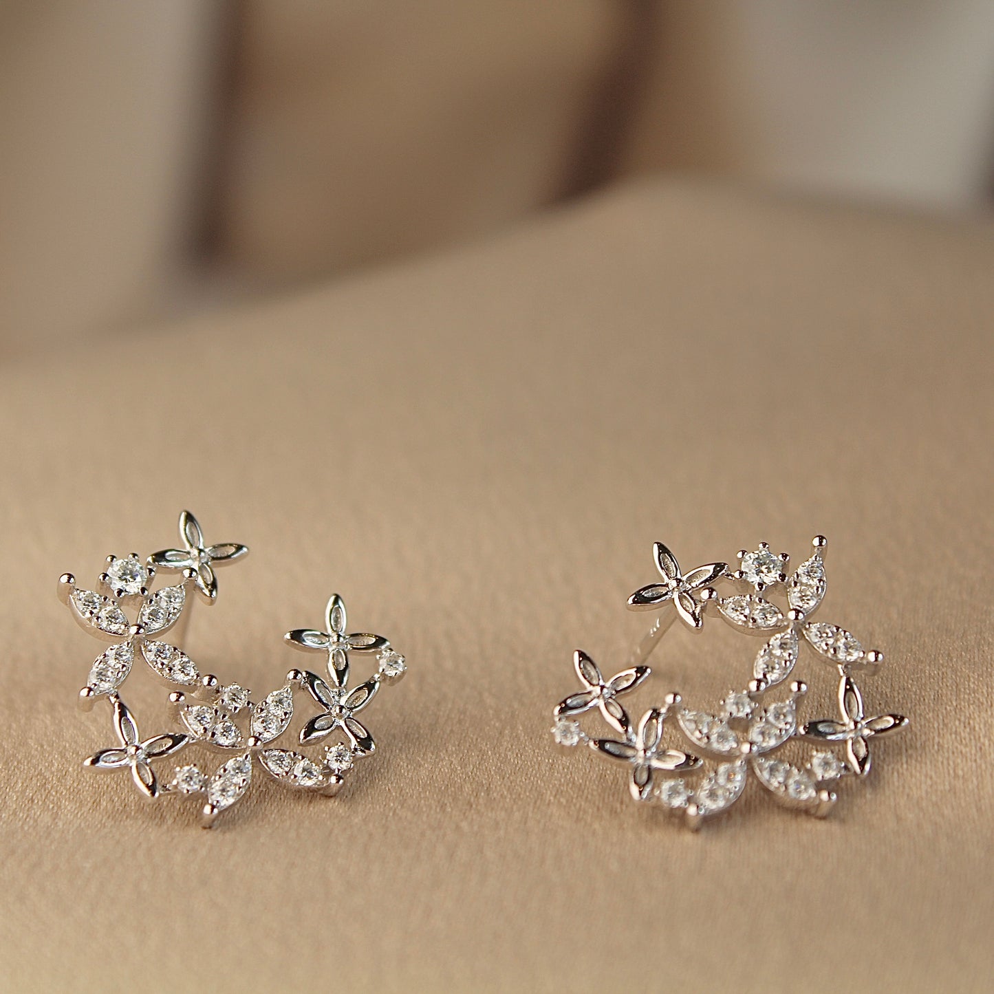 Blossom Flowers Moissanite Earrings