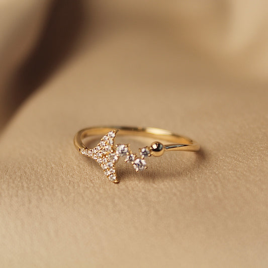 摸鱼锦鲤 14K Solid Gold Fishtail Ring