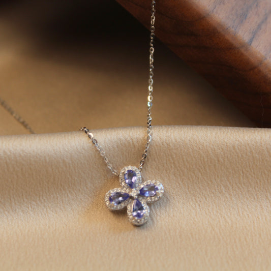 Clover Natural Tanzanite Necklace 坦桑石