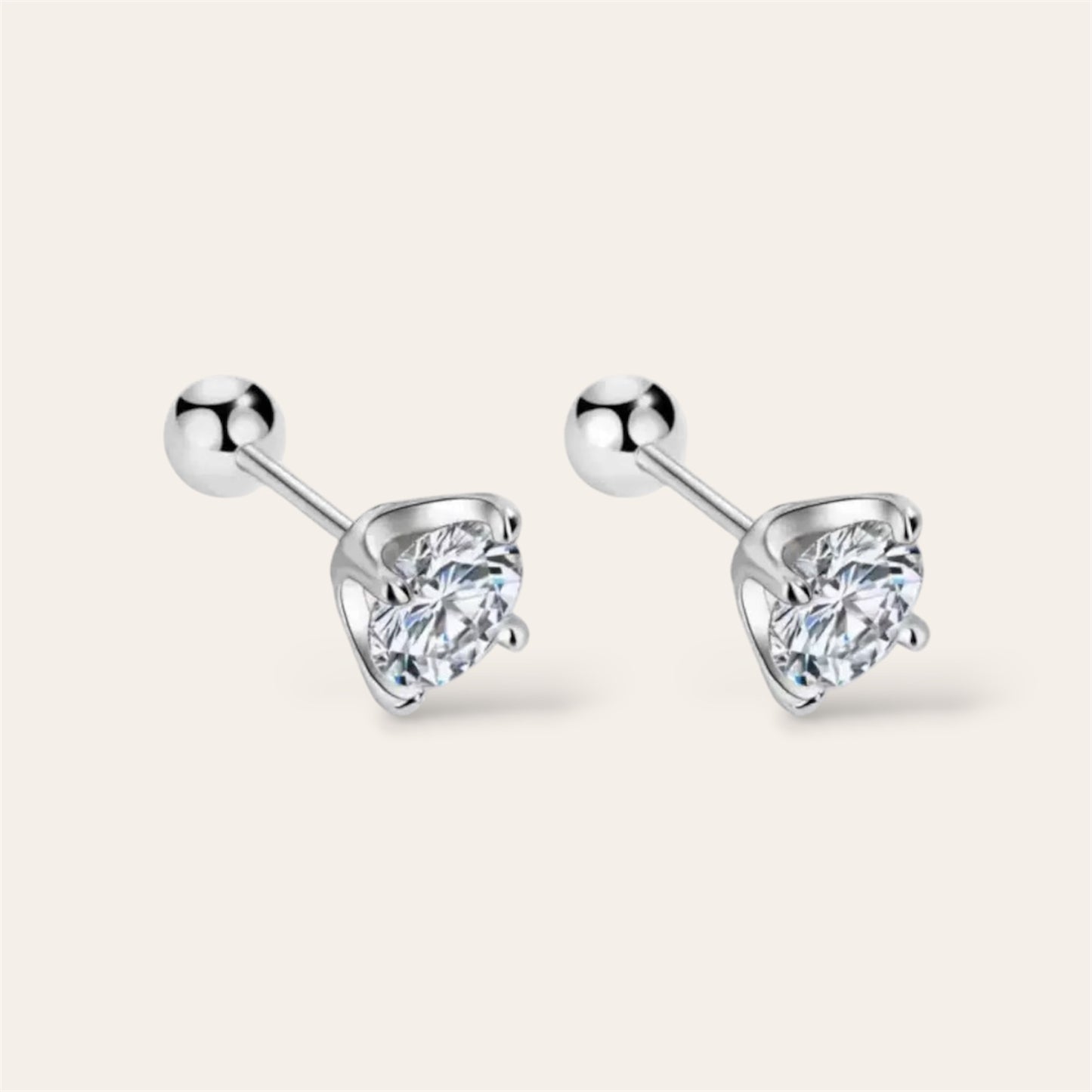 Classic Four-Claw Moissanite Earrings, 0.5 carat
