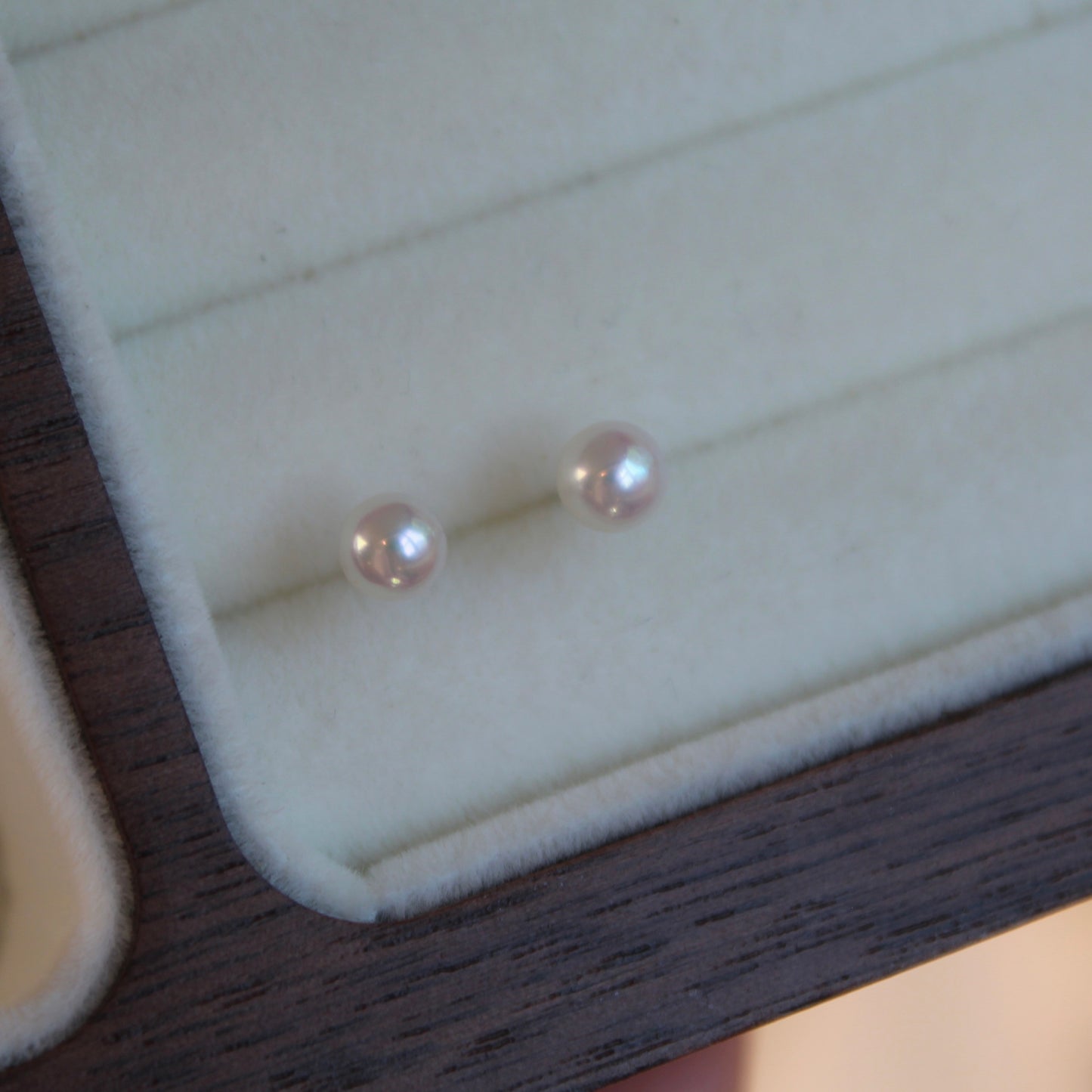 Small Natural Pearl Earrings, 4 to 5mm Perfect Round