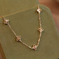 14K Solid Gold Clover Bracelet 双面车花工艺