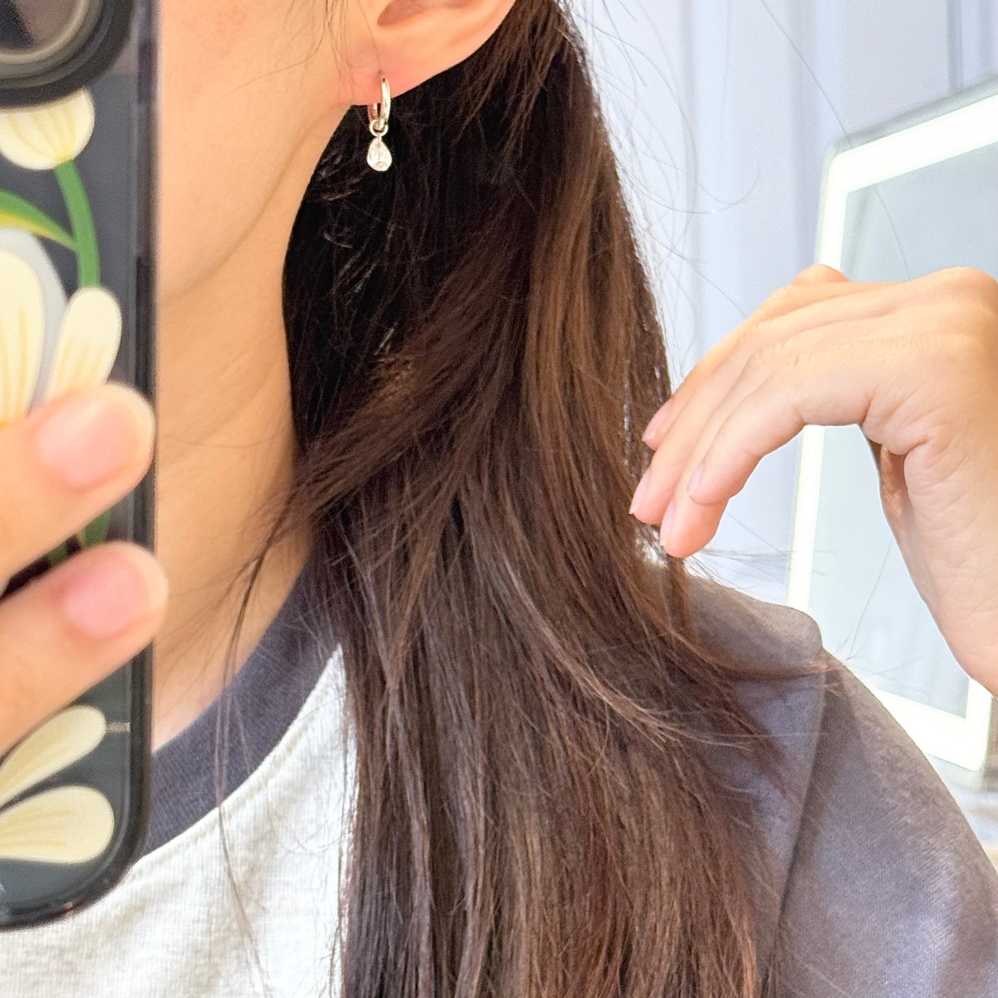 Jennie-Style Pear Hoop Earrings