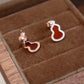 14K Solid Rose Gold Hulu Earrings, Medium Size