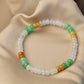 High-Quality Tri-Color Natural Jadeite Beads Bracelet