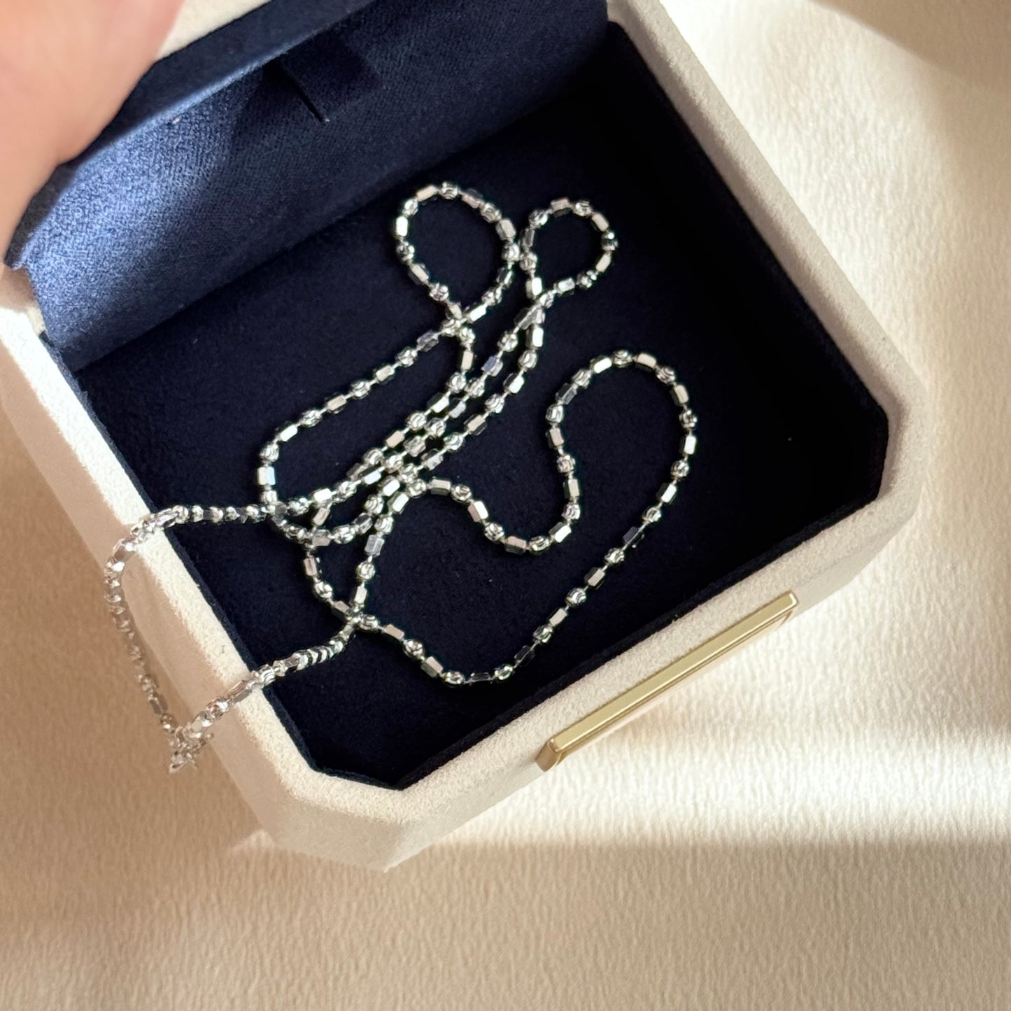 Diamond-Cut Plain Chain Necklace, 50cm