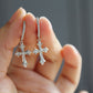 Moissanite Cross Hoop Earrings