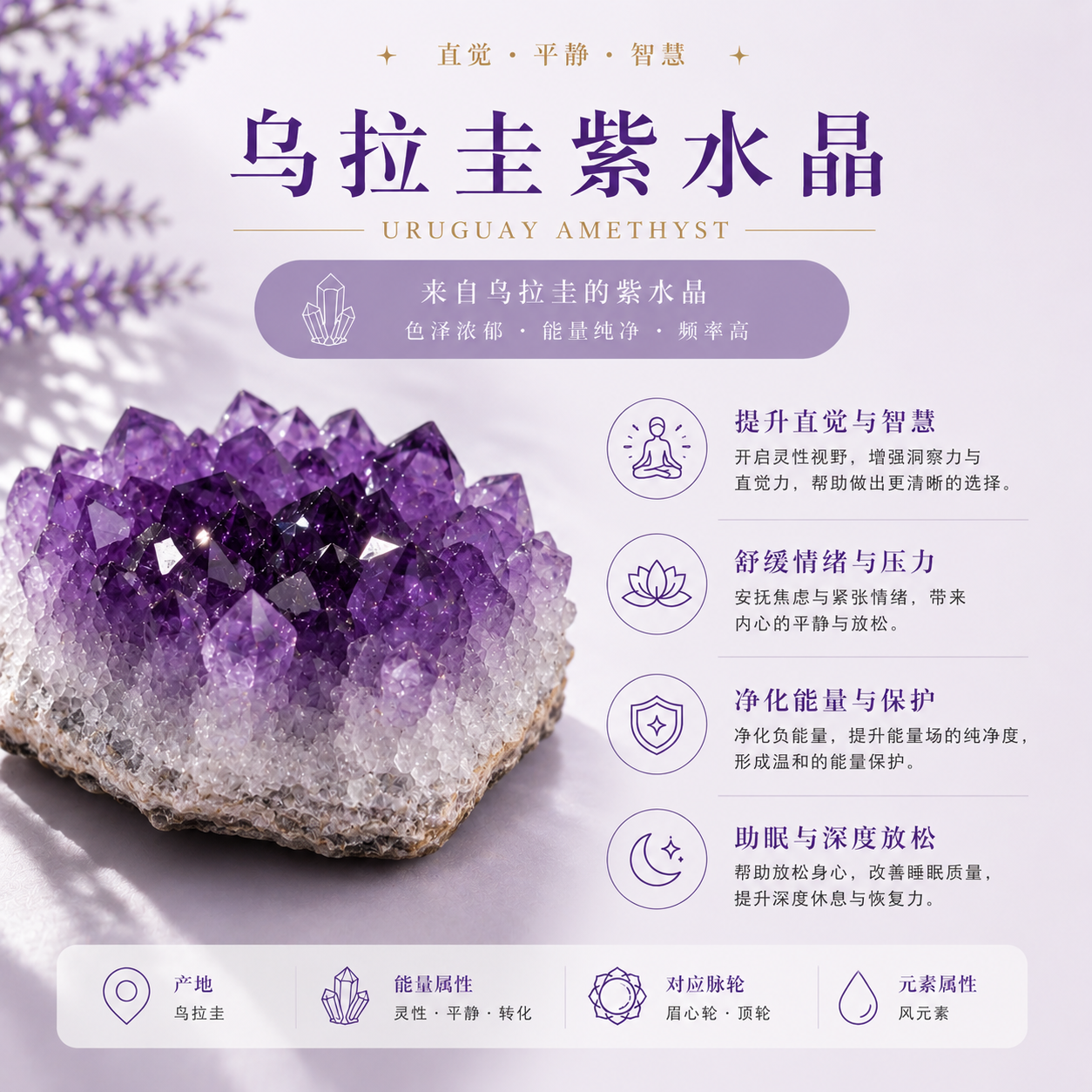 小碎金18K Solid Gold Natural Amethyst Bracelet
