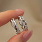 Twisted Wavy Moissanite Hoop Earrings