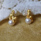 Naughty Cat Pearl Earrings, Sterling Silver