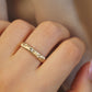 14K Solid Gold Brushed Engraved Star Ring 拉丝