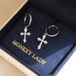 Moissanite Cross Hoop Earrings