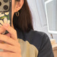 18K Solid Gold Twisted Hoop Earrings, 24mm
