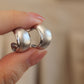 Matte Finish C-Shape Earrings