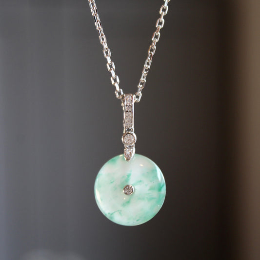 非洲翠平安扣African Aventurine Peace Buckle Necklace