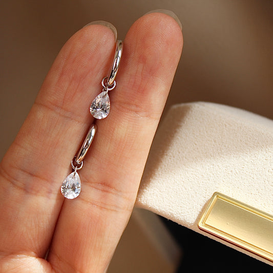 Jennie-Style Pear Hoop Earrings