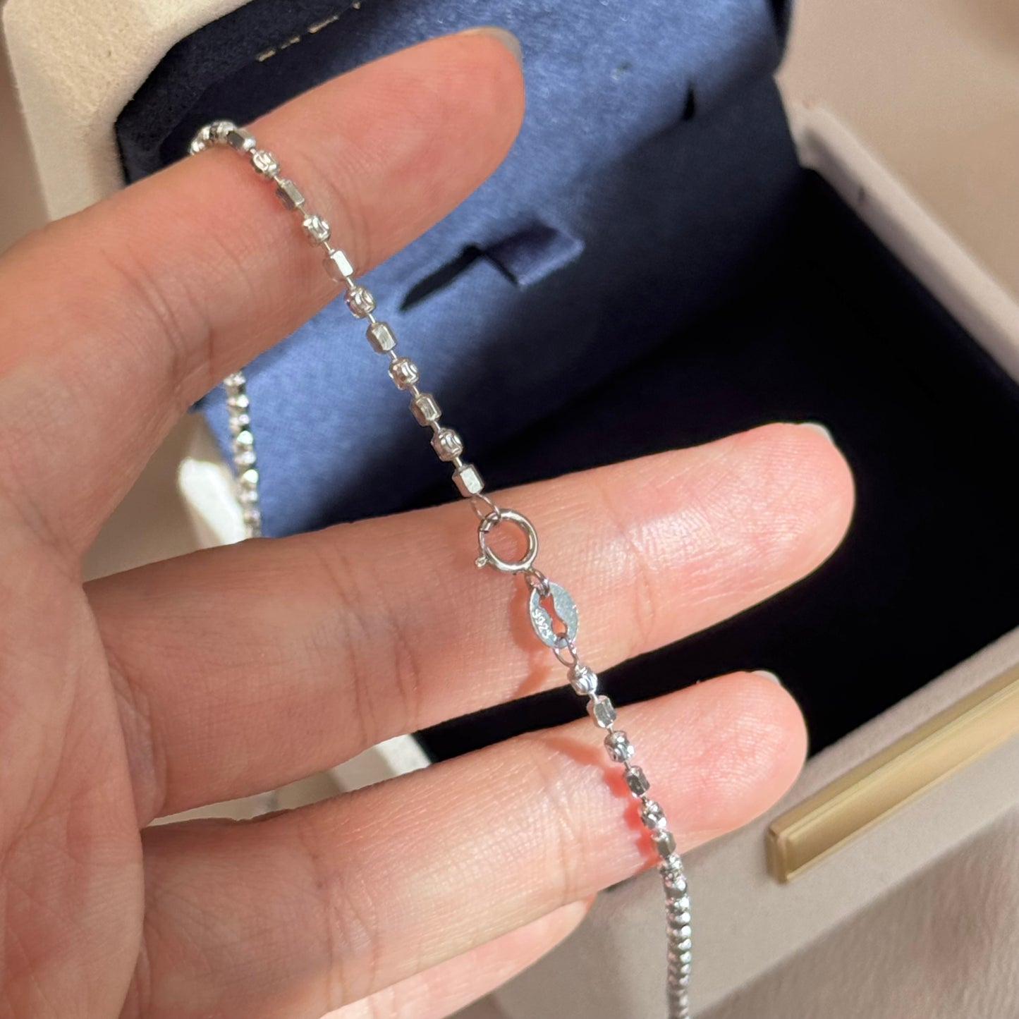 Diamond-Cut Plain Chain Necklace, 50cm