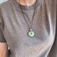Natural Jade Peace Buckle Long Necklace