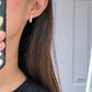 14K Solid Gold Double Row Pave Huggie Earrings