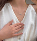 14K Solid White Gold Dancing Stones Necklace