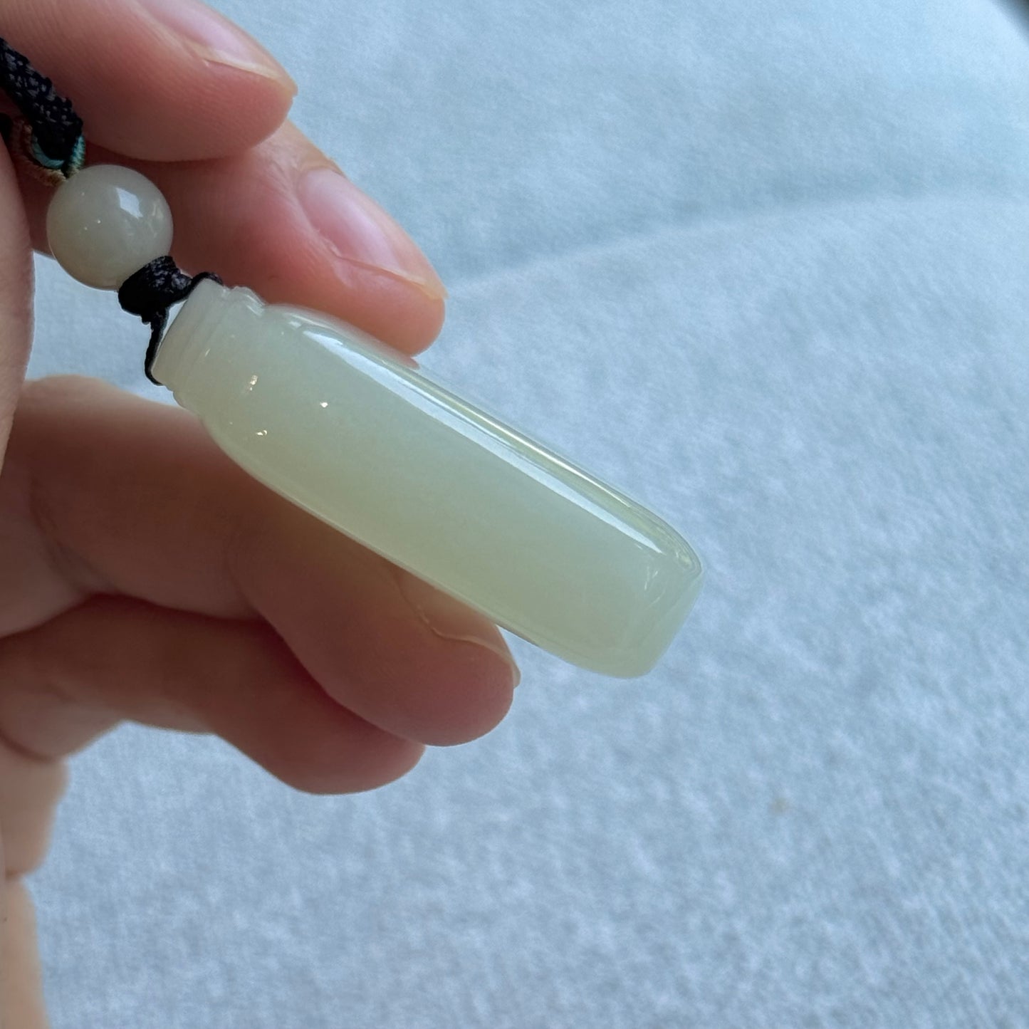 Natural Jade Long Necklace 如意无事牌