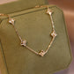 14K Solid Gold Clover Bracelet 双面车花工艺