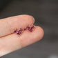 14K Solid Rose Gold Tourmaline Heart Earrings碧玺