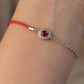 Half Line Half Chain Natural Ruby Bracelet