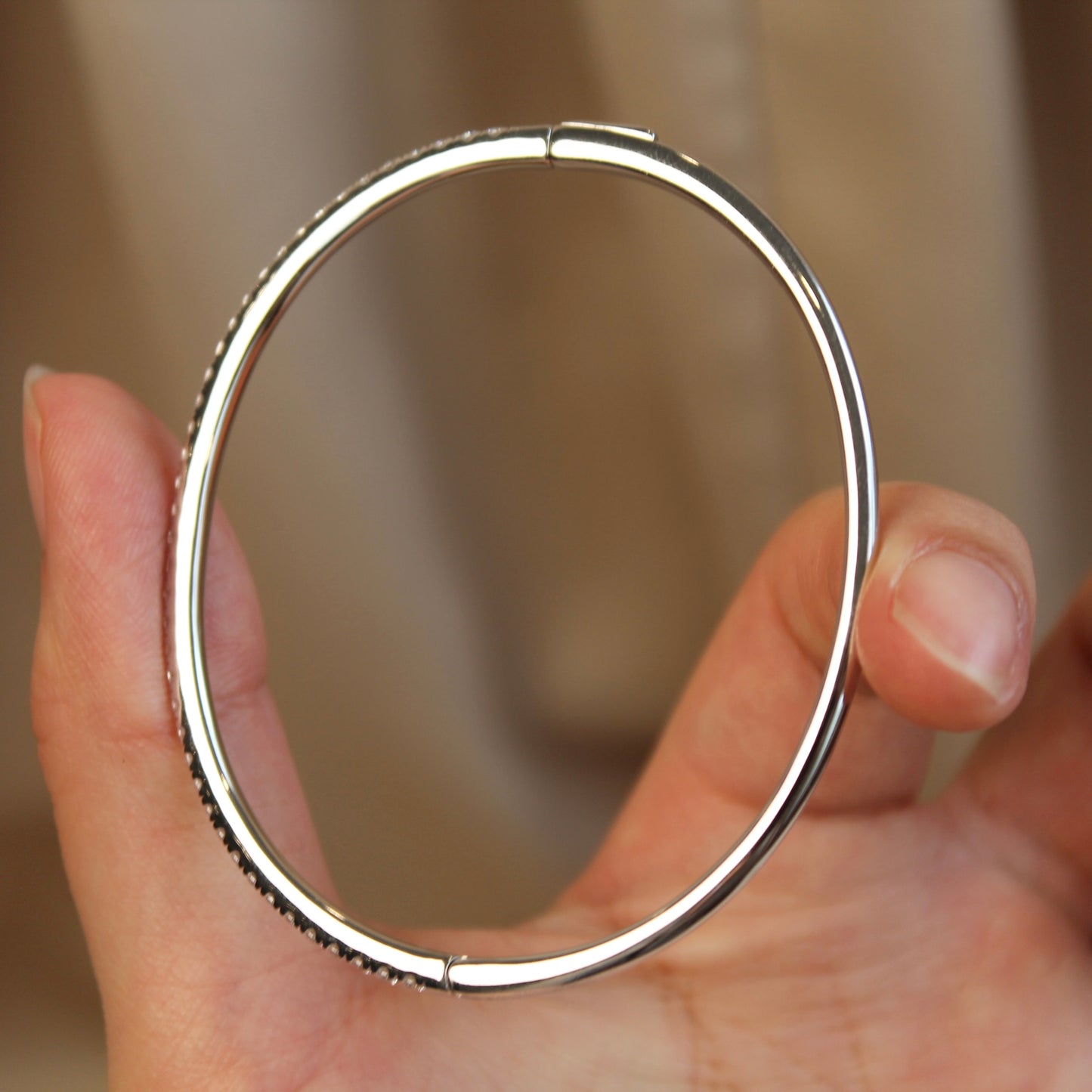 Classic Sparkling Oval Bangle Bracelet