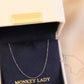 14K Solid White Gold Plain Chain Necklace闪珠链