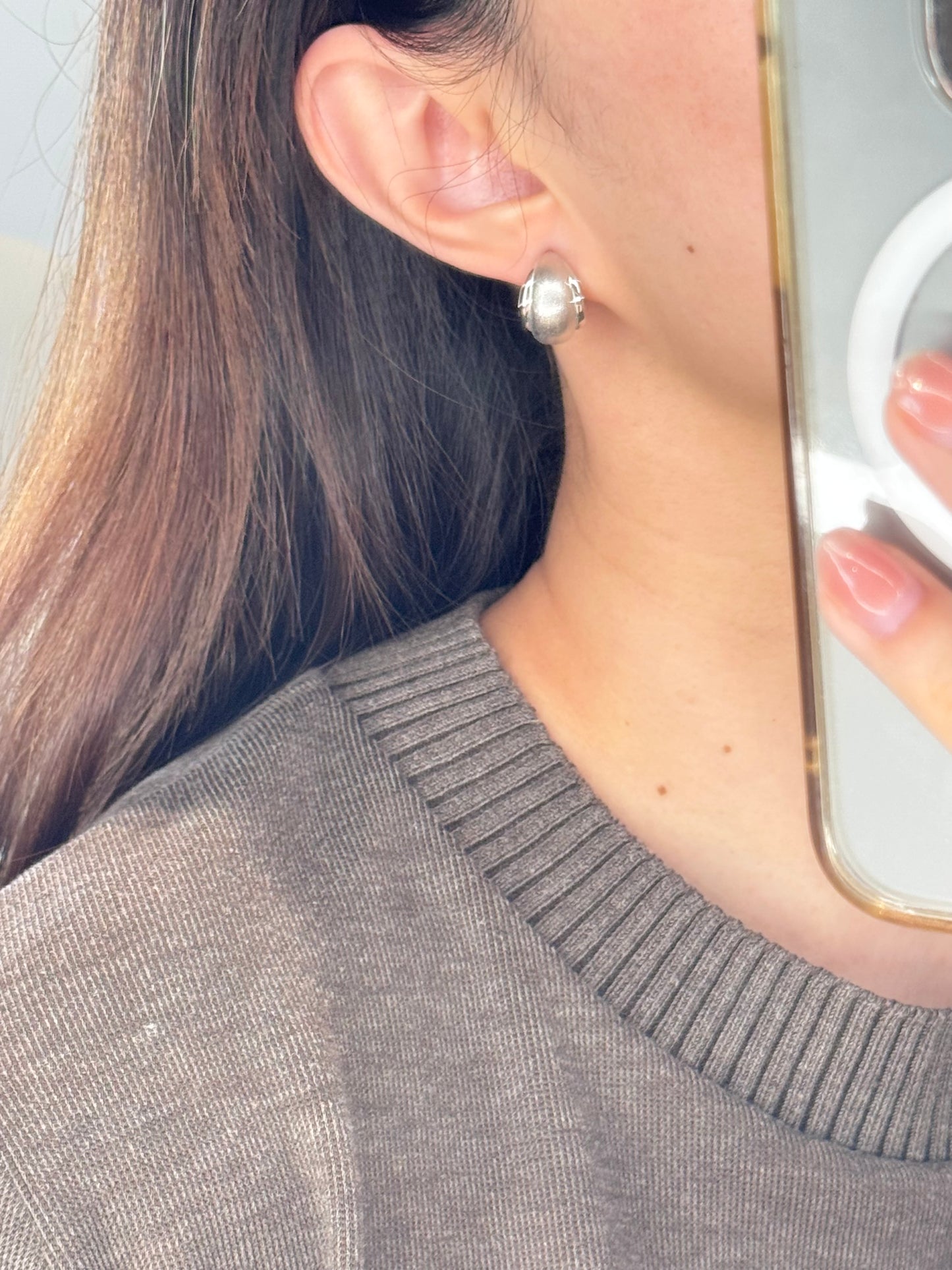 Matte Finish C-Shape Earrings