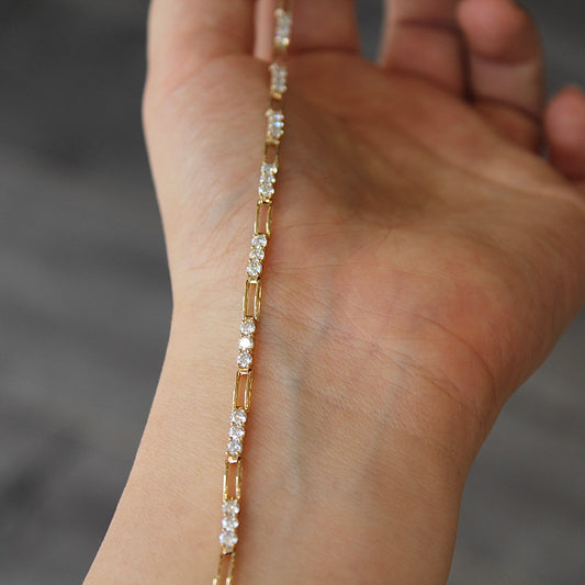 14K Solid Gold Infinity Glow Bracelet