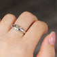 Engraved Starburst Moissanite Ring