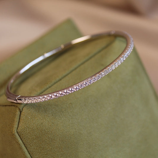 Classic Sparkling Oval Bangle Bracelet