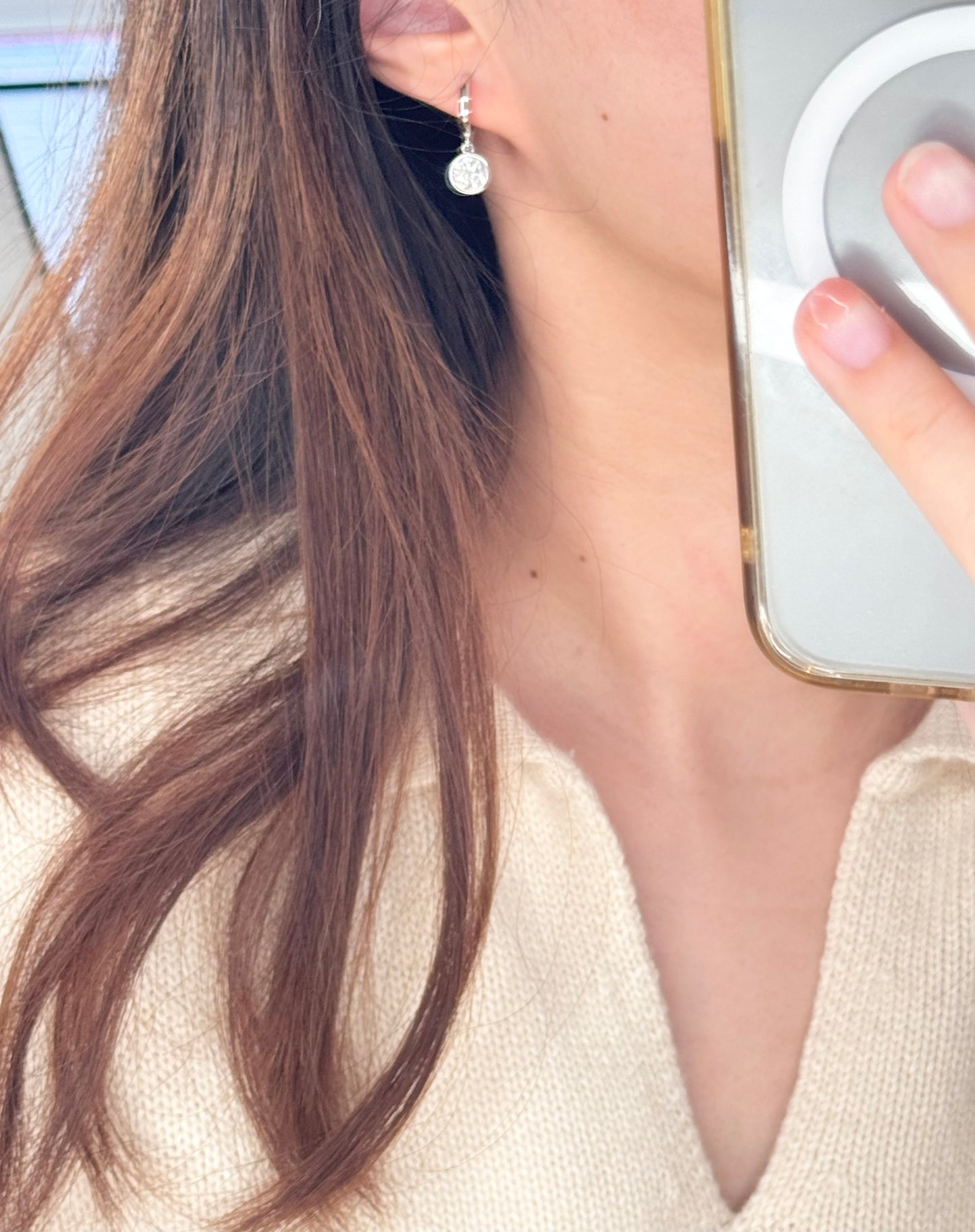 Bubble Moissanite Drop Earrings