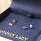Mini Double Stone Moissanite Earrings