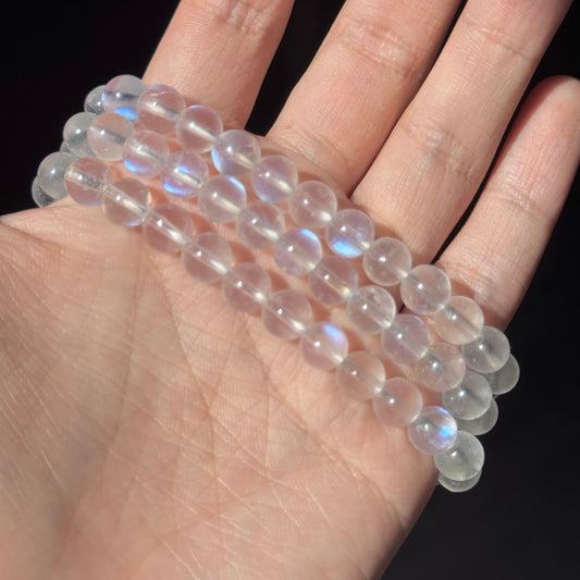 Creamy Natural Blue Moonstone Bracelet