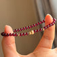 14K Solid Gold Natural Garnet Hulu Bracelet