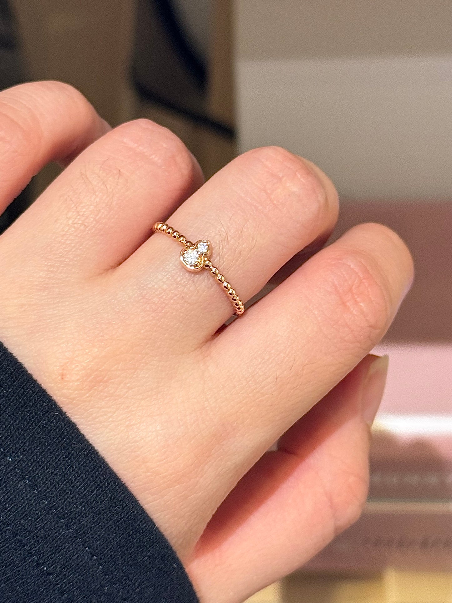 14K Solid Rose Gold Hulu Ring